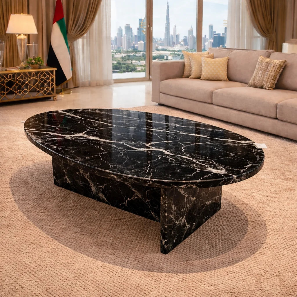 Modern Oval Marble Coffee Table