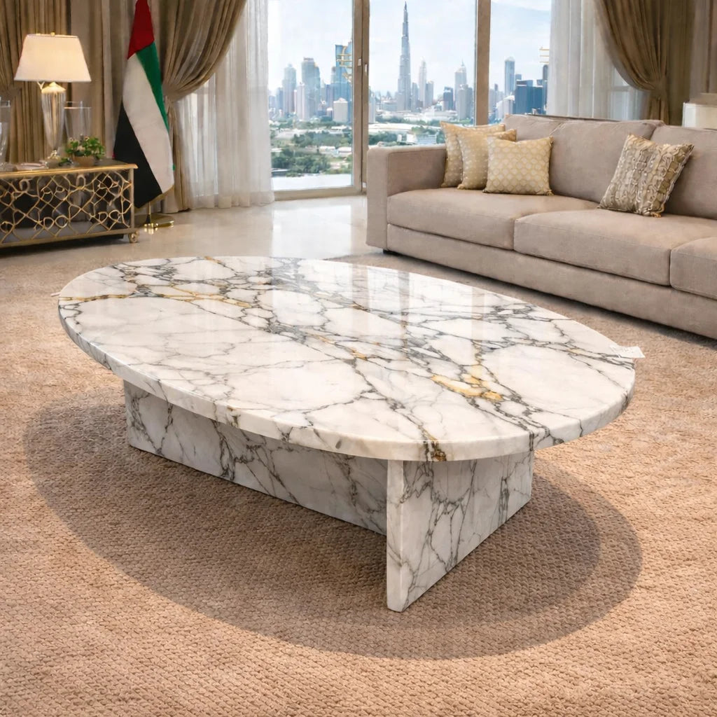 Modern Oval Marble Coffee Table