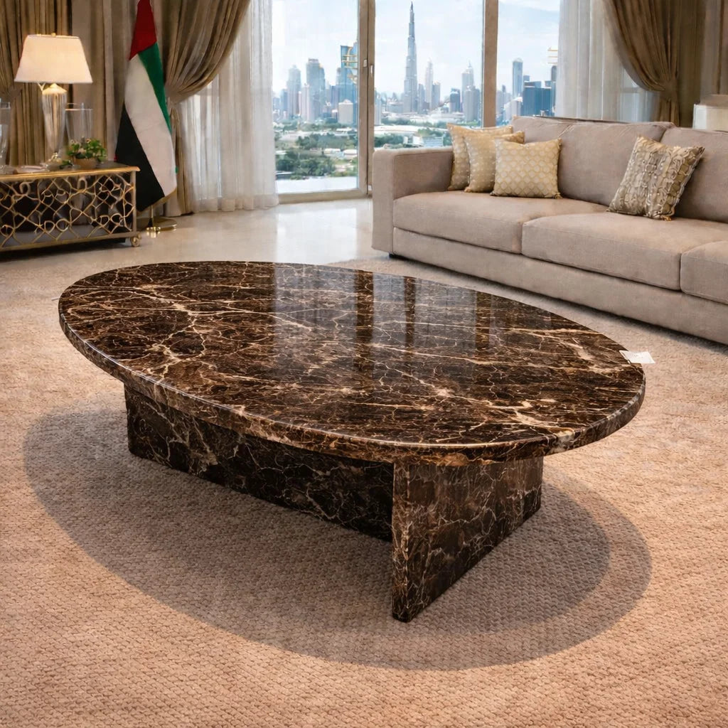 Modern Oval Marble Coffee Table