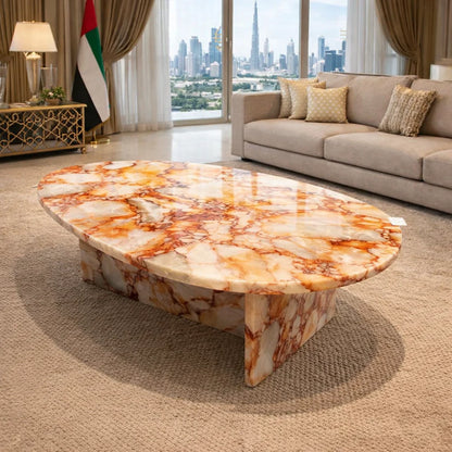 Modern Oval Marble Coffee Table