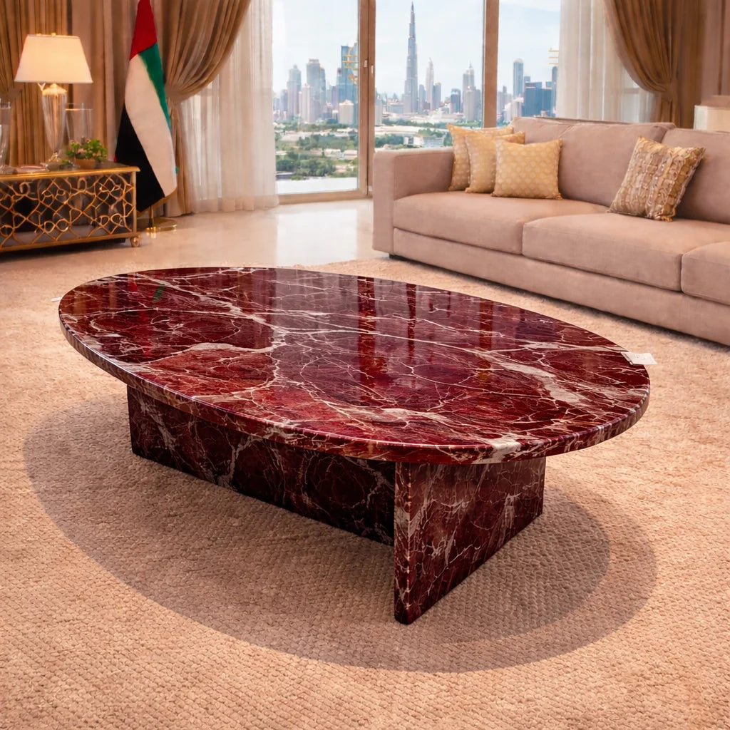 Modern Oval Marble Coffee Table