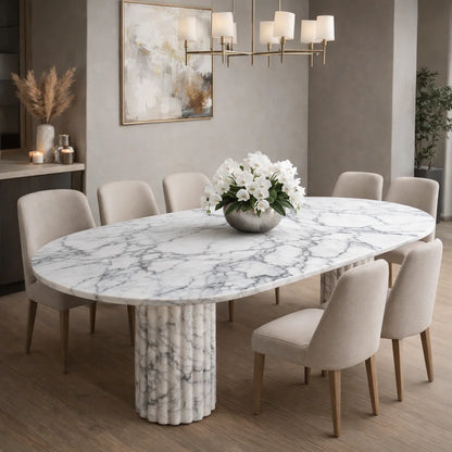 Modern Oval Stone Dining Table