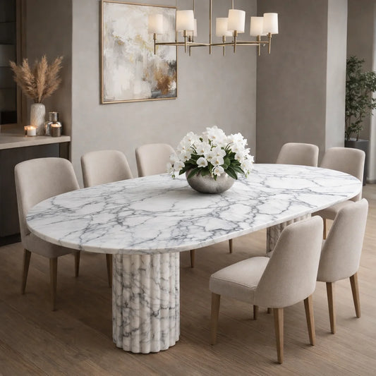 Modern Oval Stone Dining Table