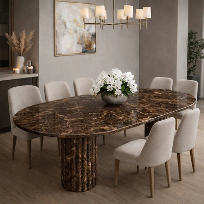 Modern Oval Stone Dining Table