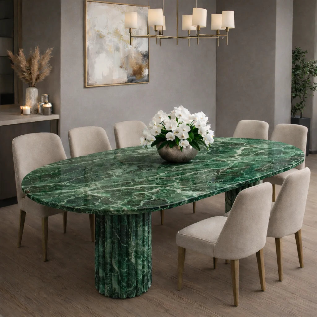 Modern Oval Stone Dining Table