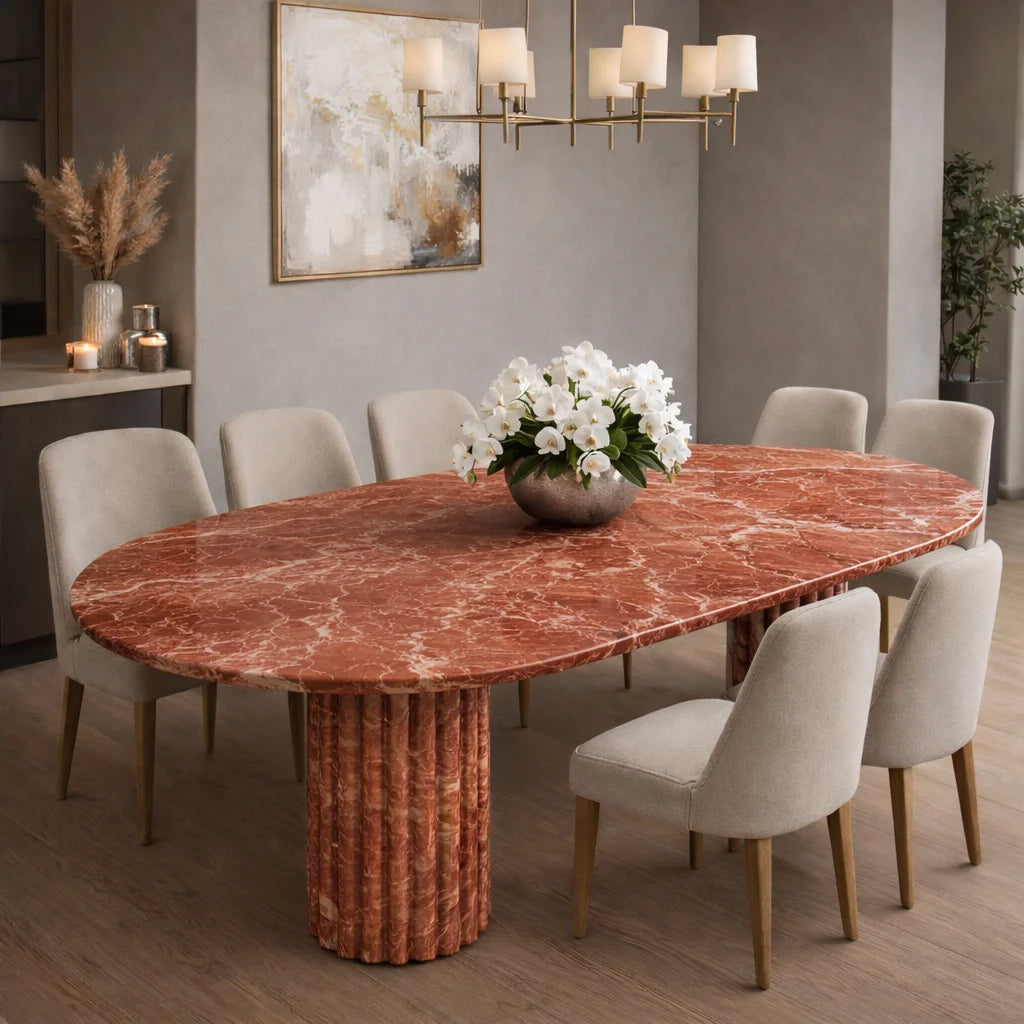 Modern Oval Stone Dining Table