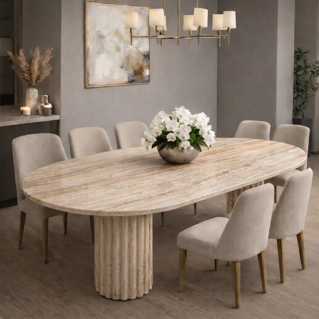 Modern Oval Stone Dining Table