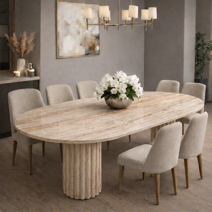 Modern Oval Stone Dining Table