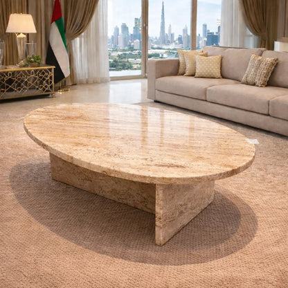 Modern Oval Marble Coffee Table