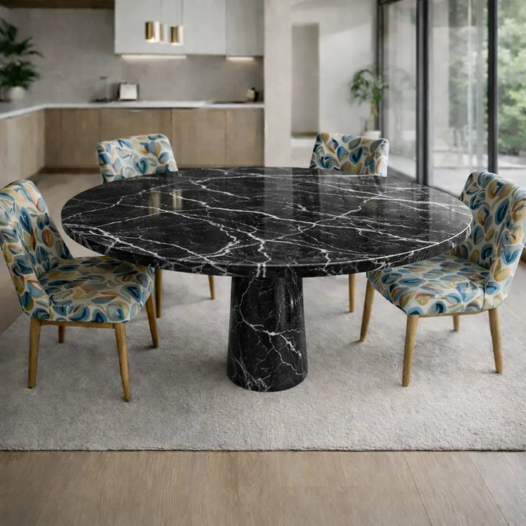 Monarch Pedestal Marble Dining Table