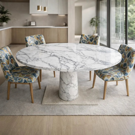 Monarch Pedestal Marble Dining Table
