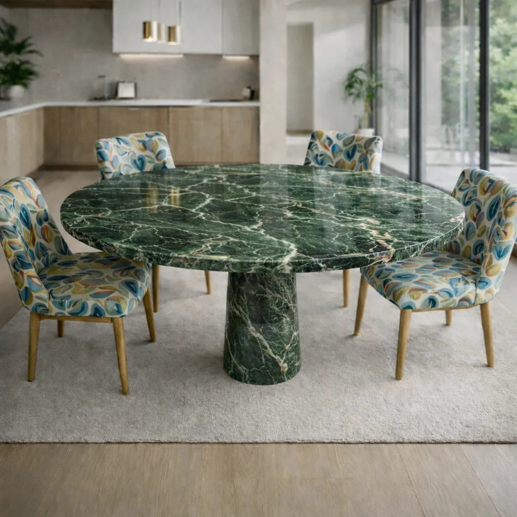 Monarch Pedestal Marble Dining Table