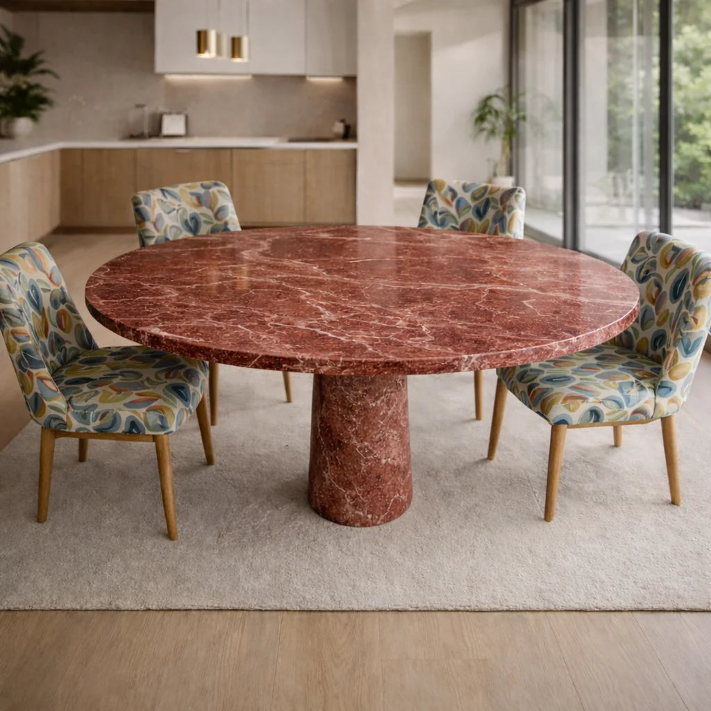 Monarch Pedestal Marble Dining Table