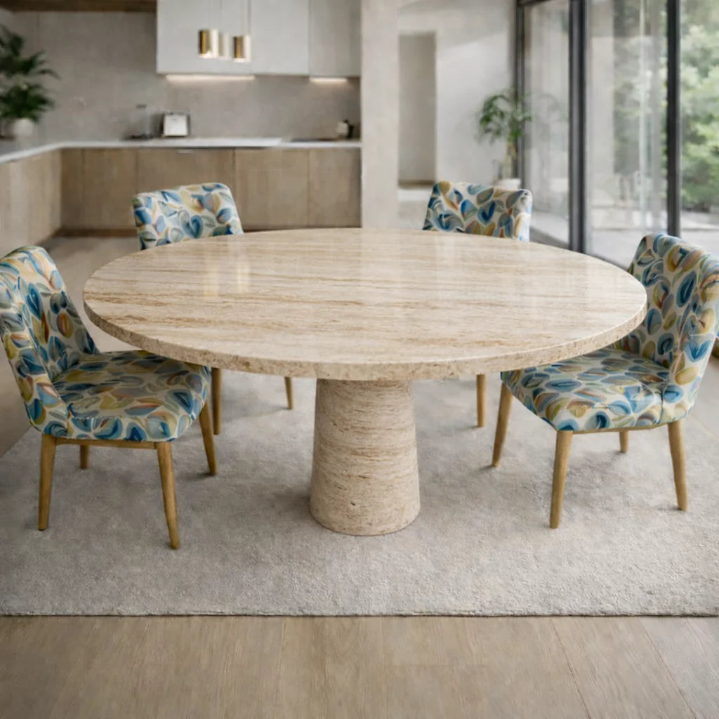 Monarch Pedestal Marble Dining Table