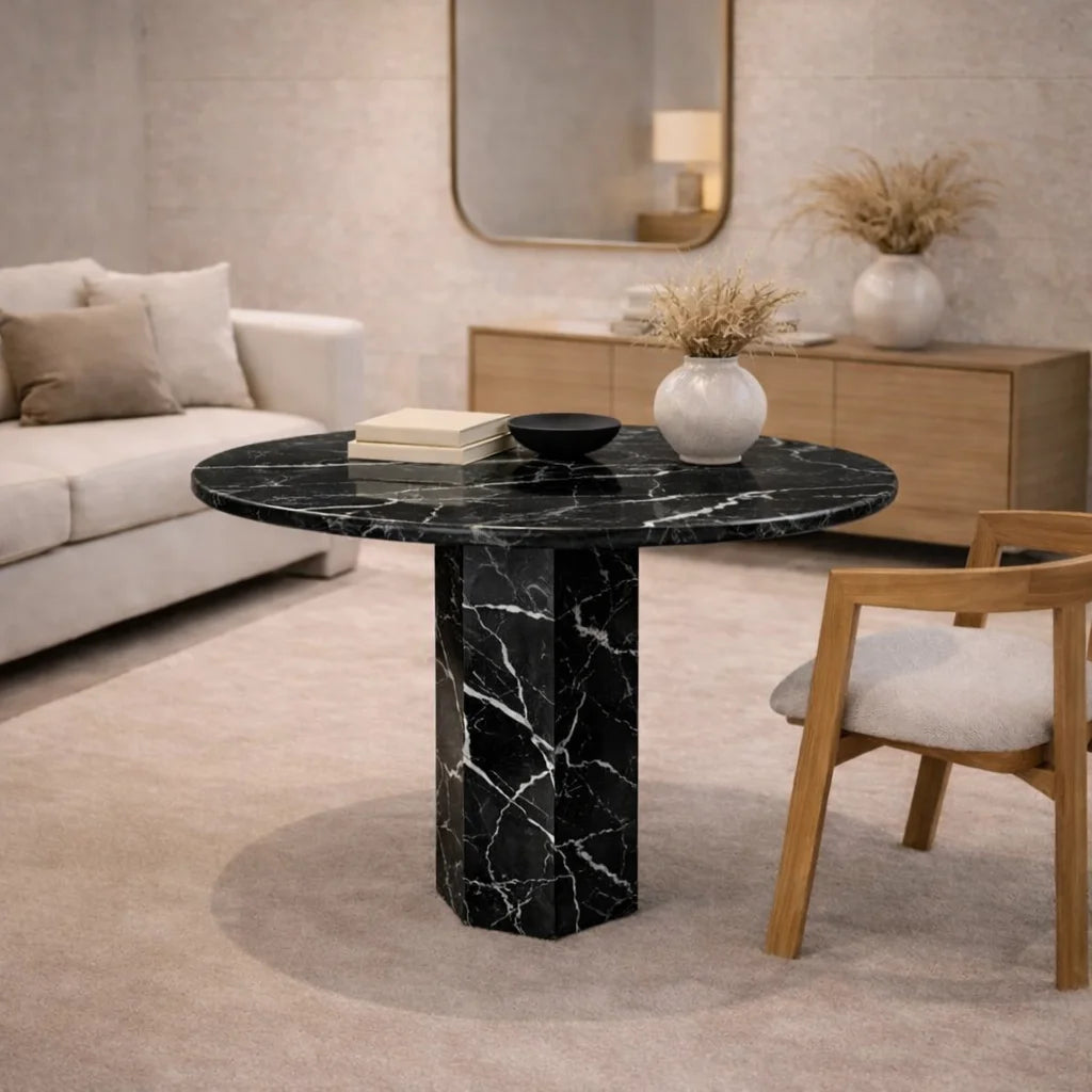 Calista Marble Pedestal coffee Table