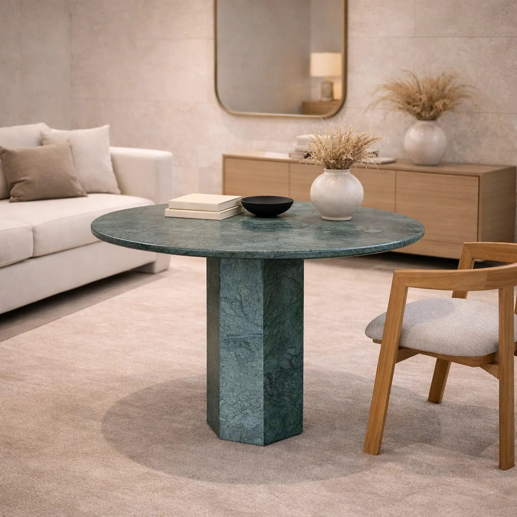 modern-green-round-console-table