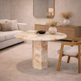 Calista Marble Pedestal coffee Table
