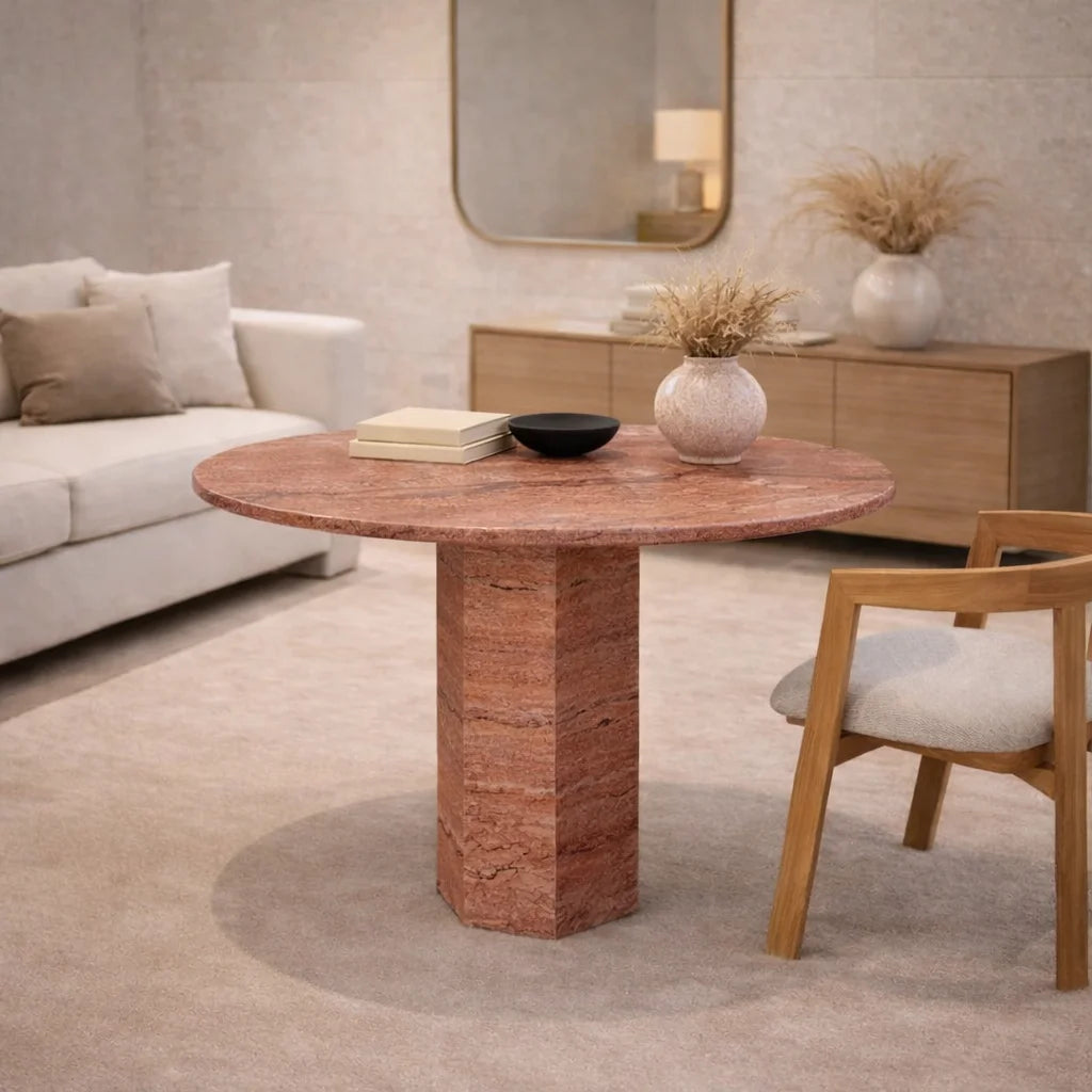 Calista Marble Pedestal coffee Table
