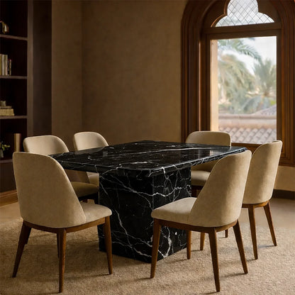 Natural Effect Green Marble Dining Table
