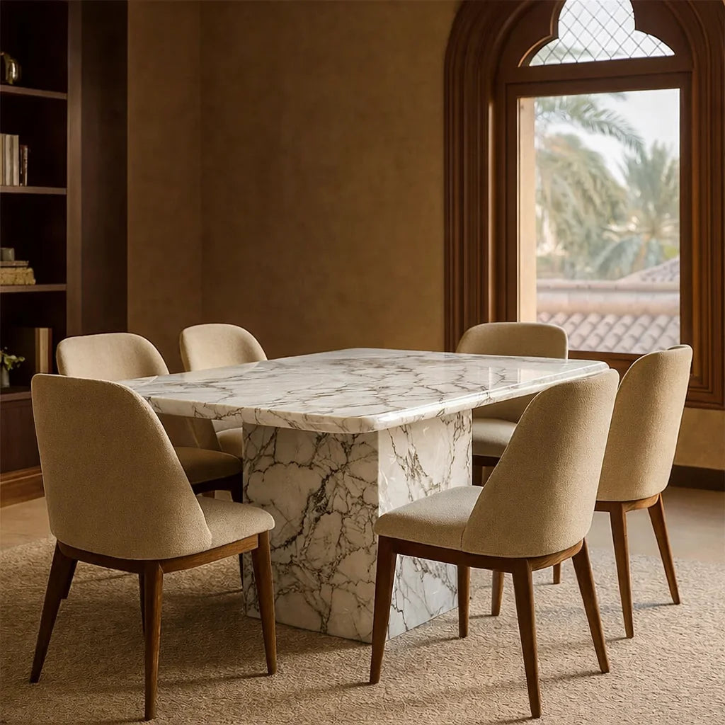Natural Effect Green Marble Dining Table