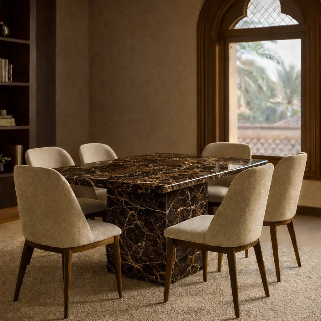 Natural Effect Green Marble Dining Table