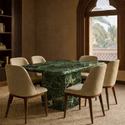 Natural Effect Green Marble Dining Table