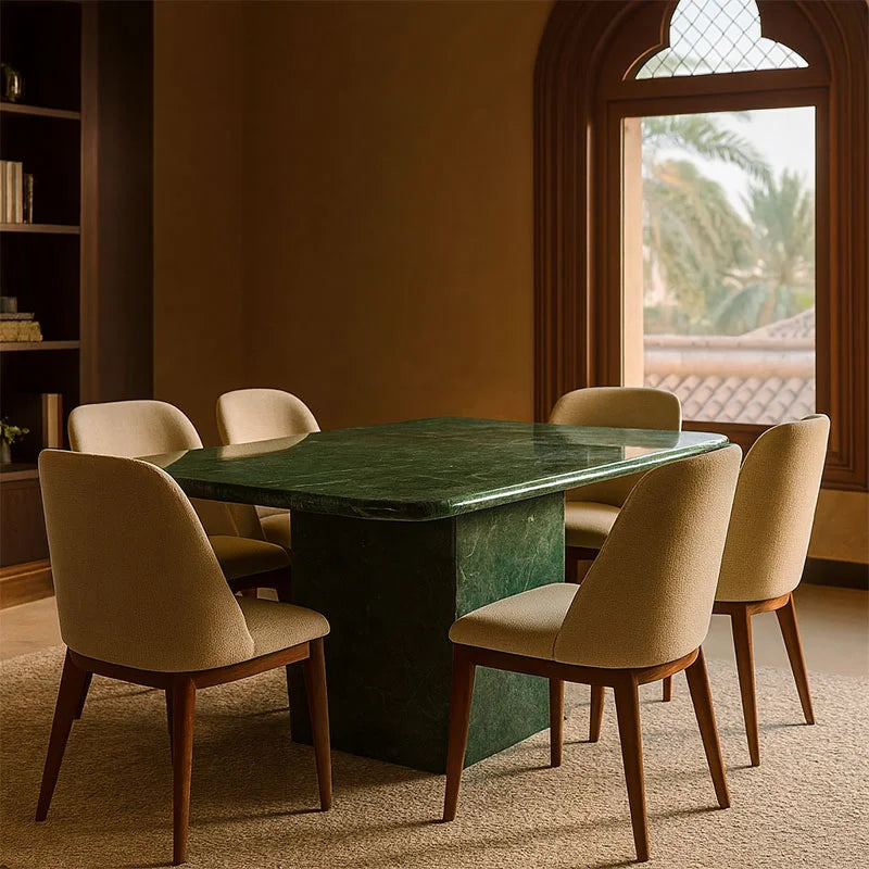 Natural Effect Green Marble Dining Table