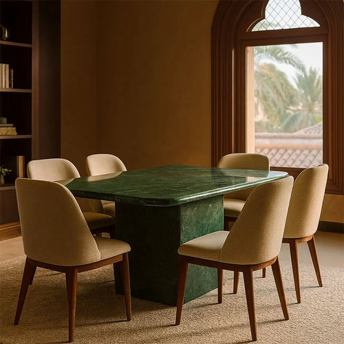 Natural Effect Green Marble Dining Table