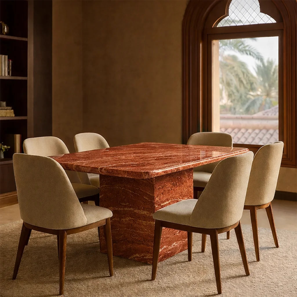 Natural Effect Green Marble Dining Table