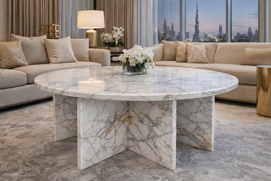 Signature Natural Stone Round Coffee Table