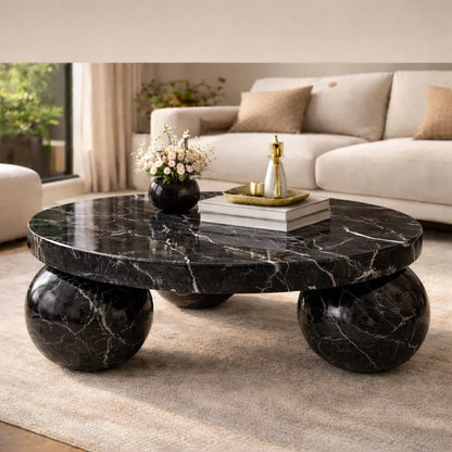 Nero Marquina Marble Coffee Table