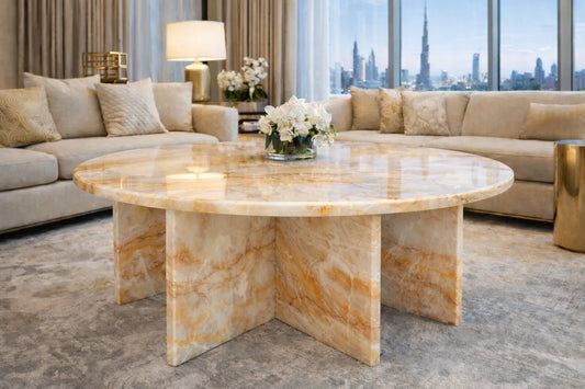 Signature Natural Stone Round Coffee Table