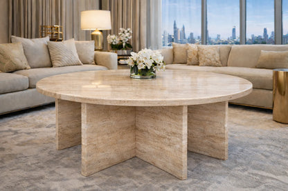Signature Natural Stone Round Coffee Table