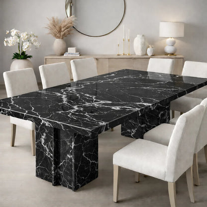 Noir Vein Marble Dining Table