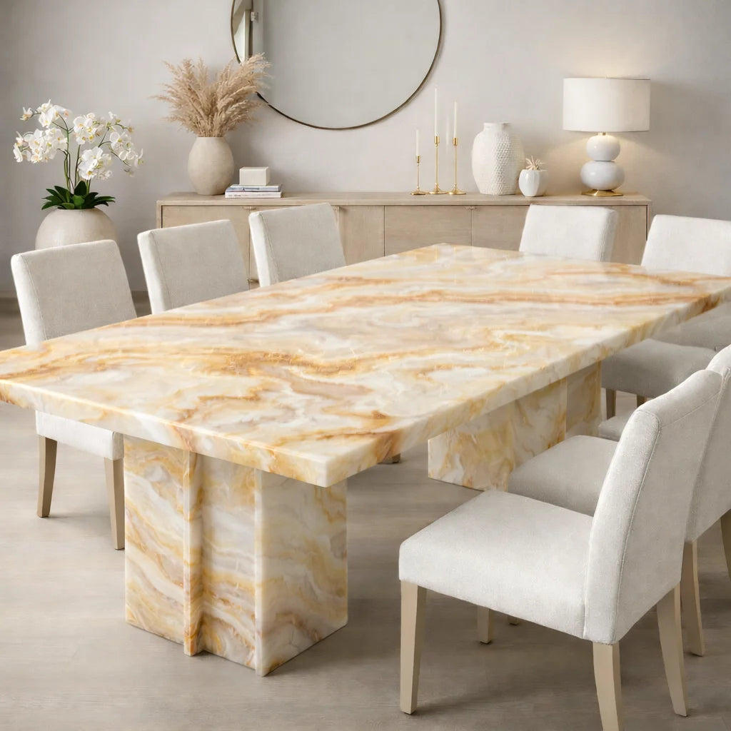 Noir Vein Marble Dining Table