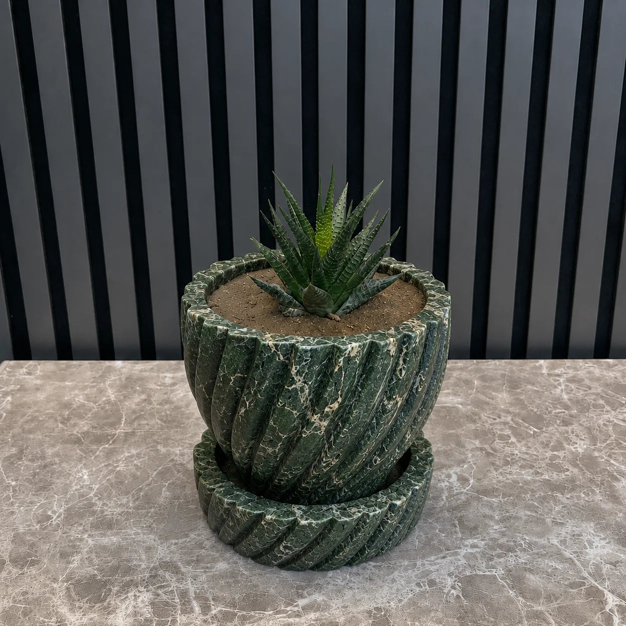 Nova Fluted Marble Planter