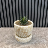 Nova Fluted Marble Planter