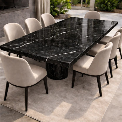 Obsidian Luxe Marble Dining Table