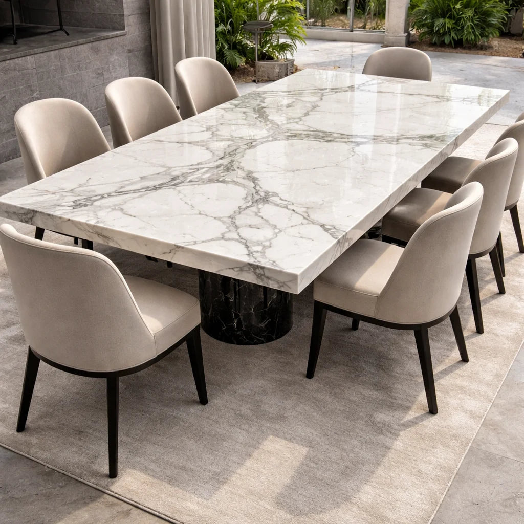 Obsidian Luxe Marble Dining Table