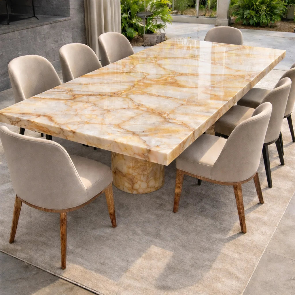 Obsidian Luxe Marble Dining Table