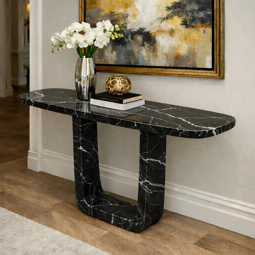 Obsidian Vein Console Table