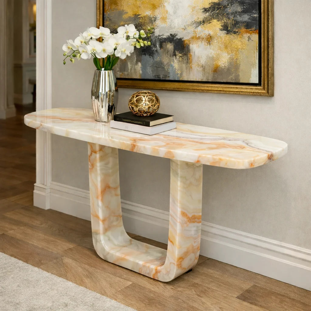 Obsidian Vein Console Table