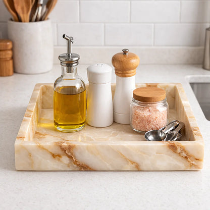Travertine Marble Tray for Vanity