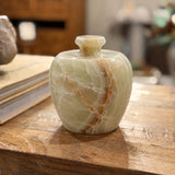 Travertine Stone Lidded Jar