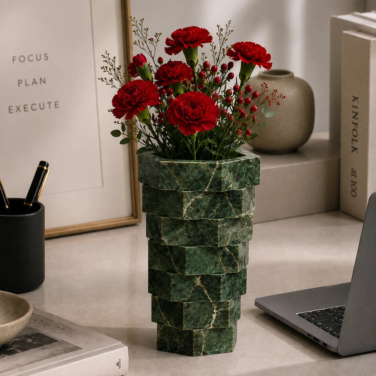 Oslo Stacked Marble Vase