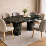 Oval edges Beige  dining Table