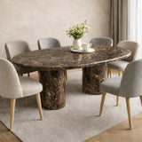 Oval edges Beige  dining Table