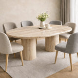 Oval edges Beige  dining Table