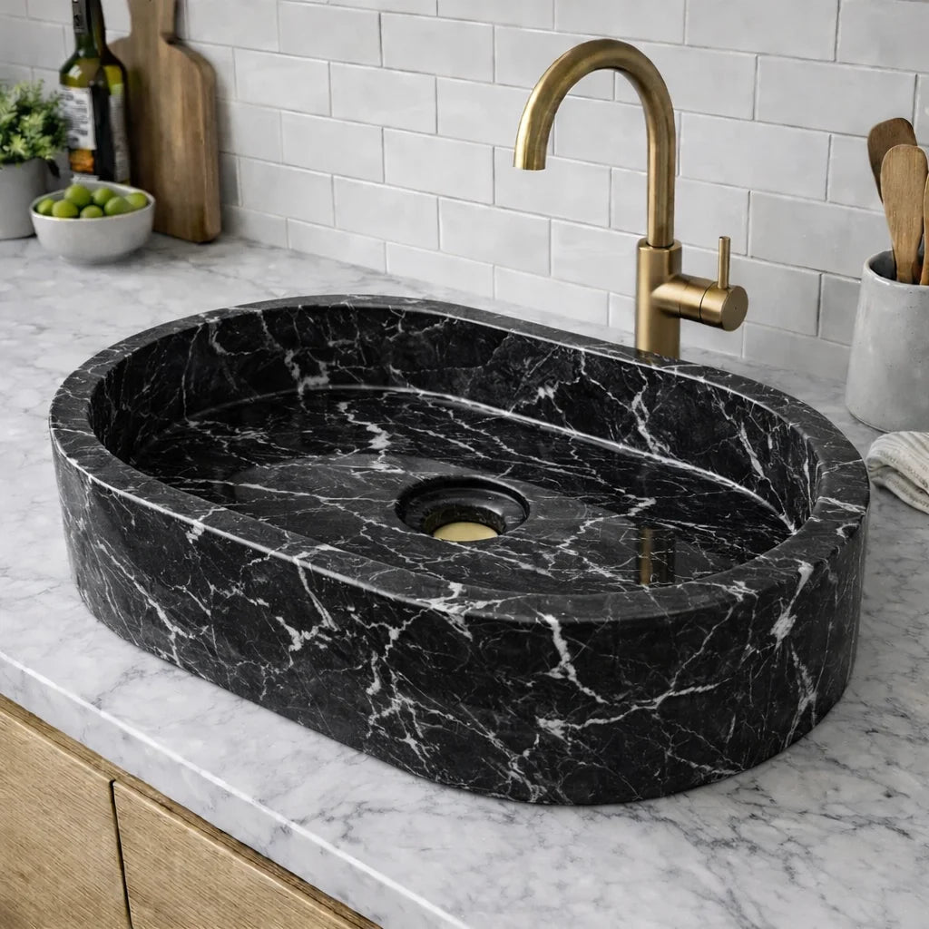 Oval Marble Vessel Sink