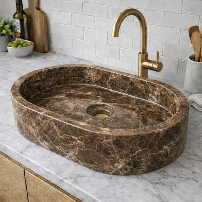 Oval Marble Vessel Sink